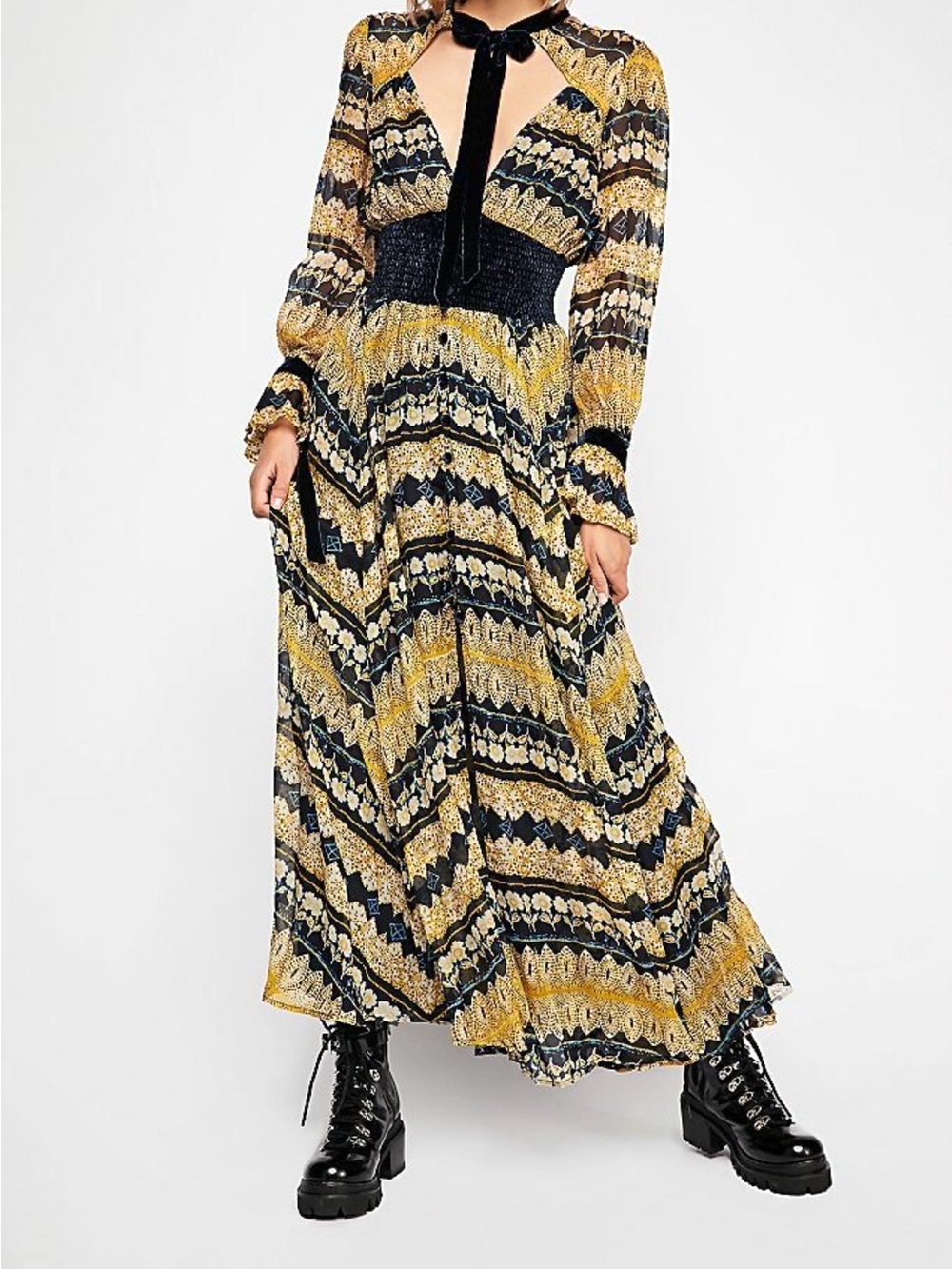 Free People In Dreams Maxi Dress RARE SZ S EUC Ethereal